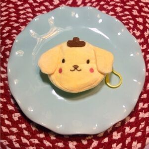 Sanrio pompompurin Mini Plush Keychain Coin Purse Pouch Bag New